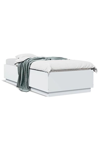 vidaxl Cadru de pat, alb, 90 x 200 cm, lemn prelucrat
