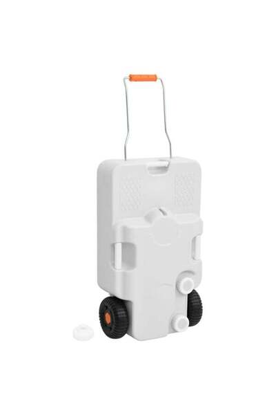 vidaxl Rezervor de apă cu roți pentru camping, gri, 30 L
