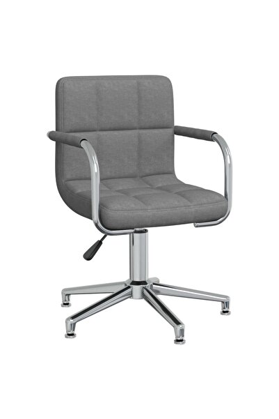 vidaxl Scaun de birou pivotant, gri deschis, material textil