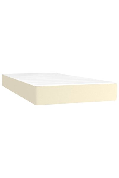 vidaxl Saltea cu arcuri buzunar, fermitate medie, crem, 100x200x20 cm, piele ...