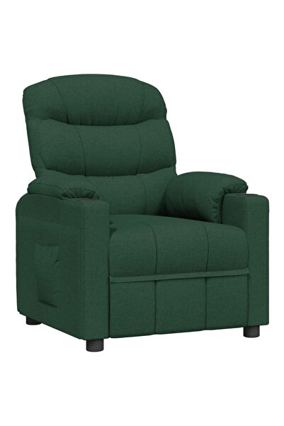 vidaxl Fotoliu rabatabil, verde închis, material textil