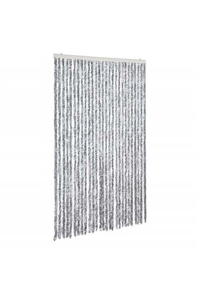vidaxl Perdea anti-insecte, alb și gri, 118 x 220 cm, șenilă