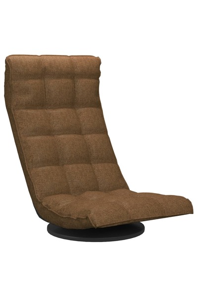 vidaxl Scaun de podea pivotant, maro, material textil