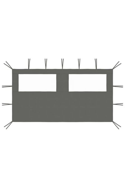 vidaxl Perete lateral pentru foișor cu ferestre, 4 x 2 m, antracit
