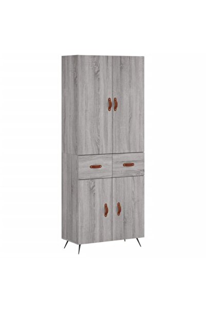 vidaxl Dulap înalt, gri Sonoma, 69,5 x 34 x 180 cm, lemn compozit