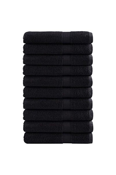 vidaxl Prosoape Premium SOLUND 10 bucăți. negru 100 x 200 cm 600 g/m²