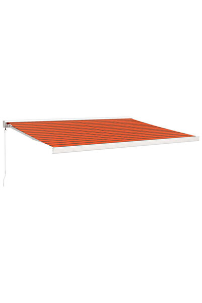 vidaxl Copertină retractabilă portocalie/maro 4,5 x 3 m, textil/aluminiu