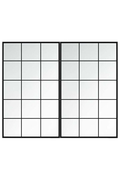 vidaxl Oglinzi de perete, 2 buc., negre, 100 x 60 cm, metalice
