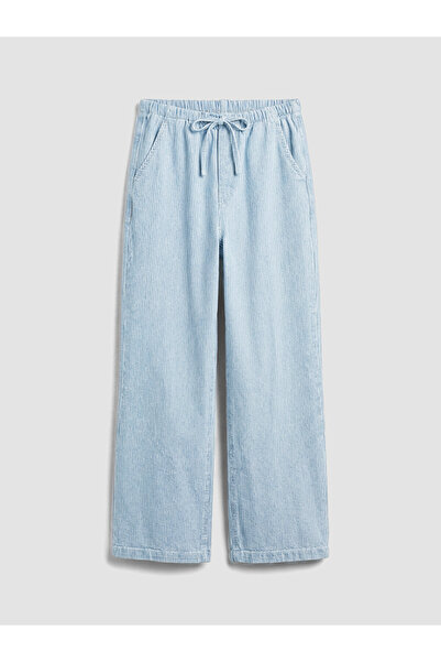LC Waikiki Rmz Gi̇yi̇m Farkiyla Wide Leg Striped Girls' Jean Pants