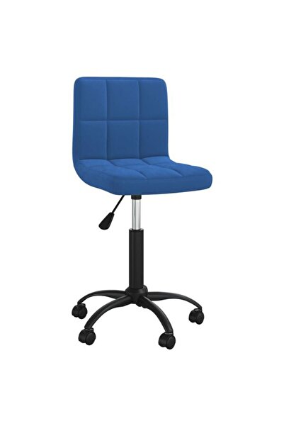 vidaxl Scaun de birou pivotant, albastru, catifea