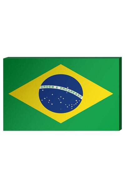 Atiq Brazilian Flag Wall Decor Painting With Inner Frame Green/Yellow/Blue 40...