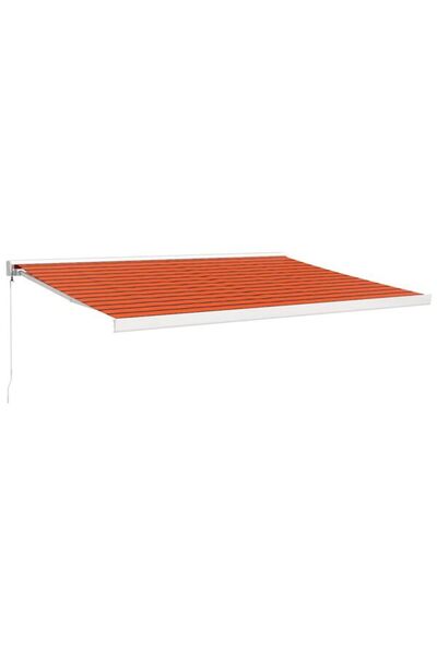 vidaxl Copertină retractabilă portocalie/maro 4 x 3 m, textil/aluminiu
