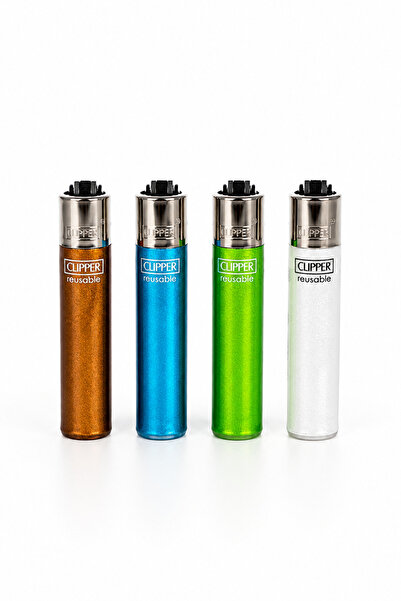 Clipper Pastel Renkli Gazlı Çakmak Seti 4'lü Yeniden Doldurulabilir Çakmak ka...