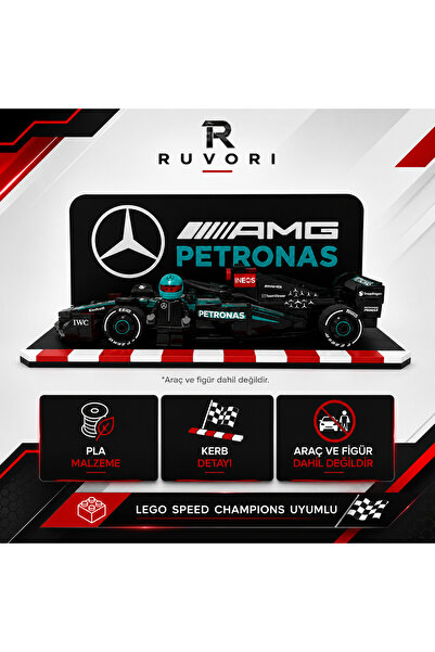 RUVORI Lego Speed Champions F1 Araç Sergileme Standı - Mercedes Petronas Takı...