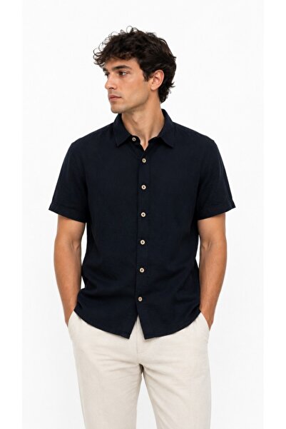 Mulberry Men's Double Layer Muslin Shirt Short Sleeve Soft Textured Casual Su...