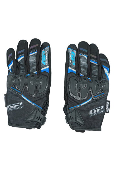 GP KOMPOZİT Eld06 Summer Motorcycle Gloves with Hand and Palm Protection Blue