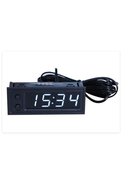 AEK-Tech Dijital Termometre Voltmetre ve Saat Komponent Led 22mm Beyaz