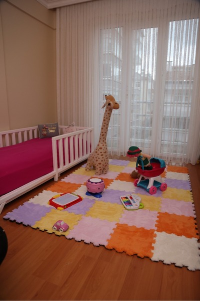 ENAZEY Lila-Turuncu-Sarı-pembe-Krem Kombini Modern Oturma odası, çocuk odası,...