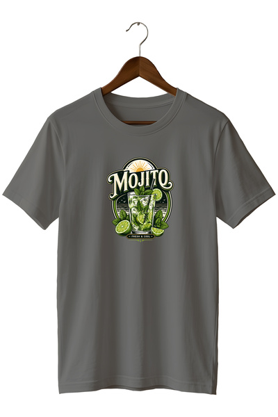 remonz Mojito Cocktail Unisex Cocktail Printed Regular Fit Crew Neck T-Shirt