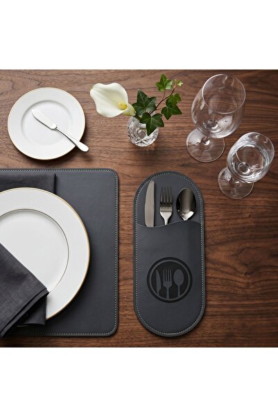Grand Fine Art 6 Pieces of Faux Leather Spoon Holders - Easy to Clean Spoon a...