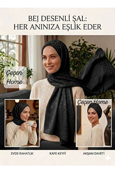 ÇEÇEN HOME (1 Piece) Modern Elegant Patterned Shawl, Breathable Synthetic Fab...