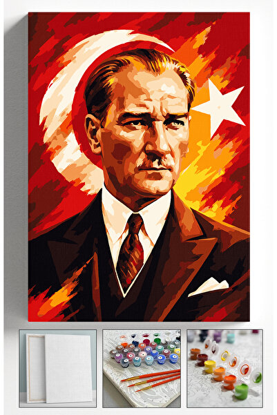 Akihabara Sayılarla Boyama Hobi Seti Çerçeveli Numaralı Tuval Fırça Boya Dahi...
