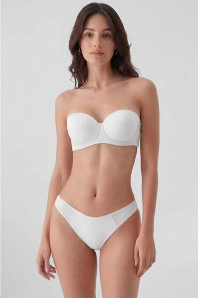 Mısırlı Egyptian Women's Strapless Bra with Removable Straps White