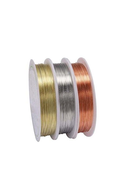 Generic 3 Rolls Of Jewelry Beading Thread, 0.2 Mm Rust-Resistant Copper Wire,...