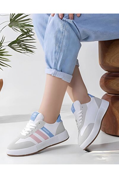 1way White Sneakers with Colorful Details