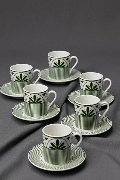 Bereketli Store Emsan Seren 6-Person Porcelain Coffee Cup Set |   Stylish Tur...