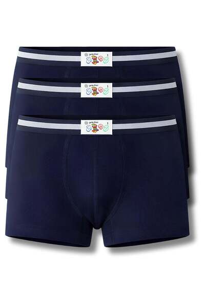 YILDIZ Boys' Lycra Boxer Navy Blue 3-Pack