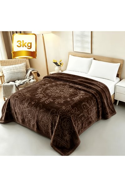 Bleco Vintage embossed flannel blanket, 160*220 cm, comfortable, portable and easy to store, skin-friendly and odorless, can be used as a bed runner.