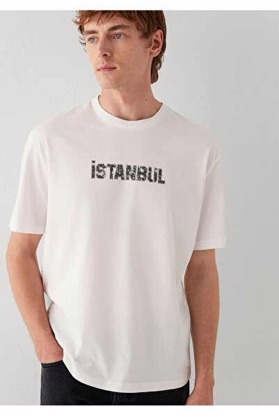 Mavi Tricou cu imprimeu Istanbul, croială lejeră (potrivire amplă și conforta...