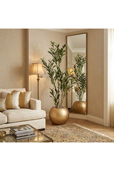 Generic Artificial Tree Simulation Artificial Olive Tree 85 cm with Stand, Gold