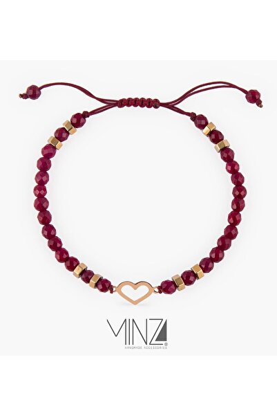 MINZA Valentine Women's Bracelet, 18K Gold, Beaded Bracelet, with Hematite & Agate, Handmade Adjustable Jewelry