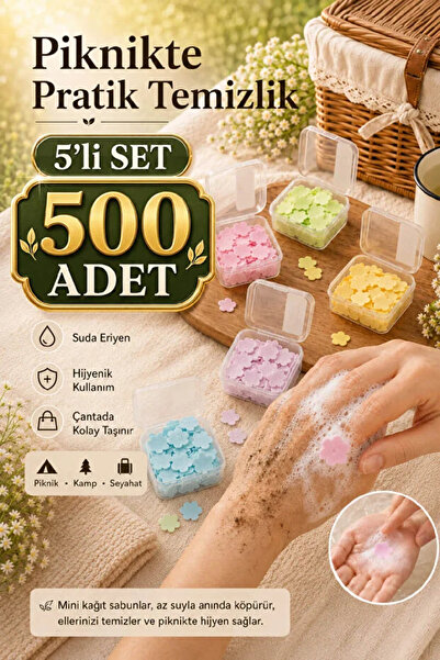 Berdina Home 5 عبوات تحتوي على 500 قطعة من الصابون الورقي المعطر، صابون يذوب ...