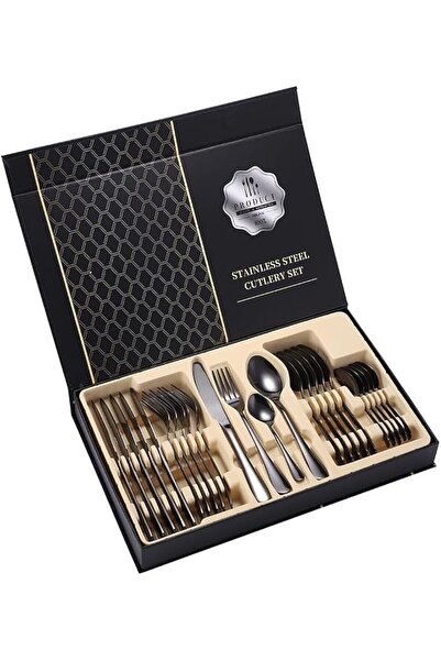 Generic OPEKX 24-Piece Stainless Steel Cutlery Set with Gift Box – Silverware...