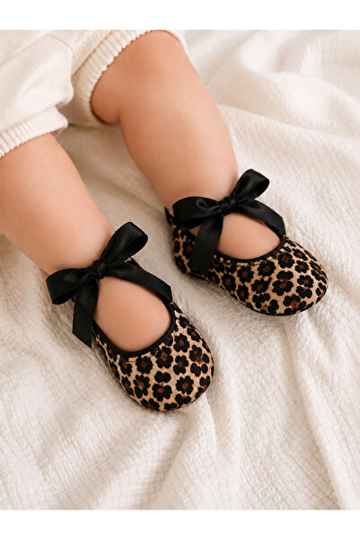 COOLMINIES Kız Bebek Leopar Desenli Patik,Kız Bebek Ayakkabı, Hediye İlk Adım...