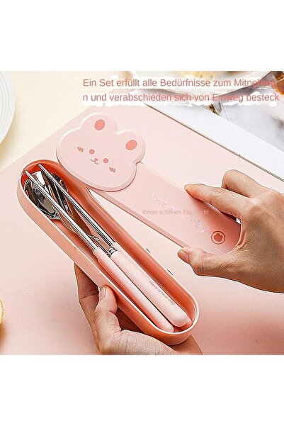 SYOSI Portable Stainless Steel Cutlery Set, 3-in-1 Travel Knife Fork Spoon wi...