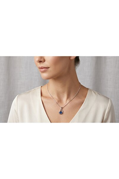 robel 💙 Elegant Blue Crystal Heart Pendant Necklace – Timeless Beauty & Grace