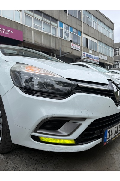 Ark Sticker Clio 4 Sis Farı Sticker Set 2014-2019 Uyumludur Açık Sarı