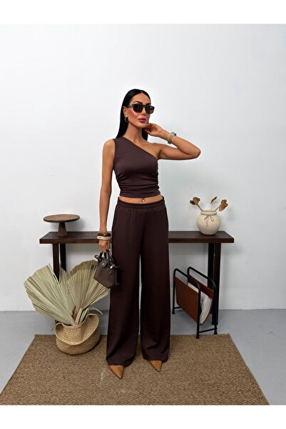 moda çağdaş Aura One-Shoulder Trouser Suit