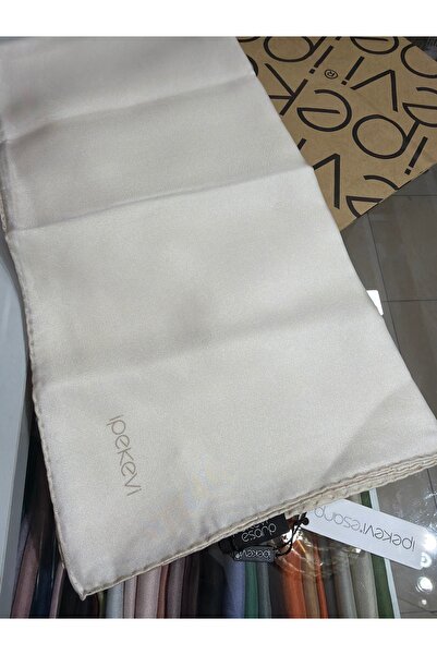 ipekevi Plain Twill Silk Scarf Cream 01116