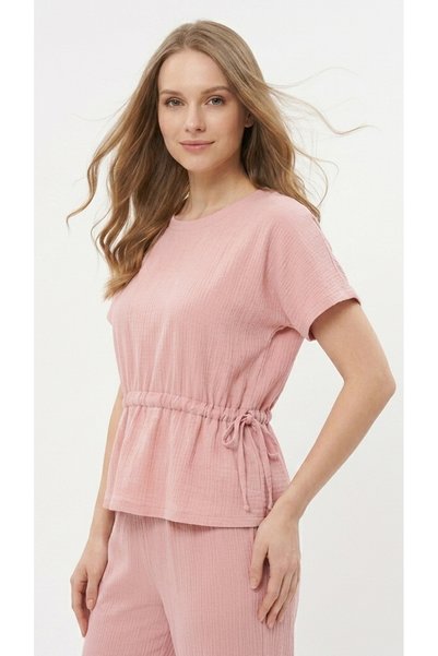 levanapajamas Women's Pink Adjustable Waistband Pajama Set