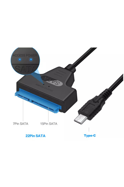 vidsel Convertor USB Type C - SATA 22 pini max 6TB HDD 2.5" si SSD
