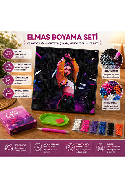 rotavip Çocuk ve Yetişkinler İçin Elmas Mozaik Boyama Hobi Seti 20x20 cm