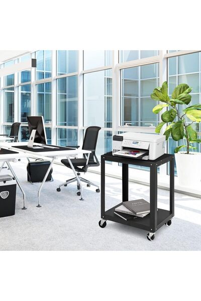 Garvee Heavy-Duty AV Cart, Adjustable Height with Locking Cabinet, 16.4-Ft Po...
