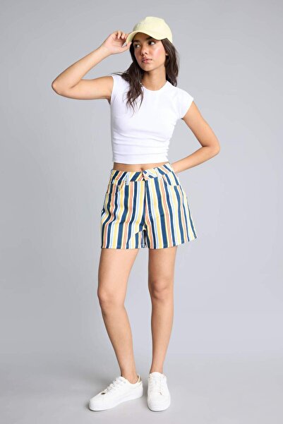 DeFacto A-Line Regular Waist Short Leg Gabardine Shorts H7387Ax26Sm