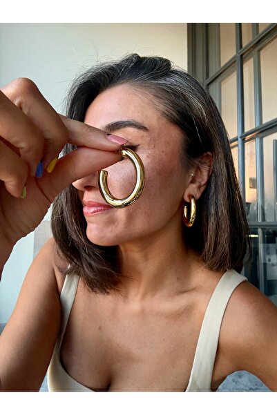 Merishe Jewerly Gold Imported Thick Curved Antiallergic Non-Tarnish Ultra Lig...