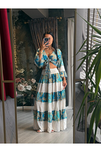 Mazelf Baby&Kids Wear Marbella Bohemian Skirt Silk Set